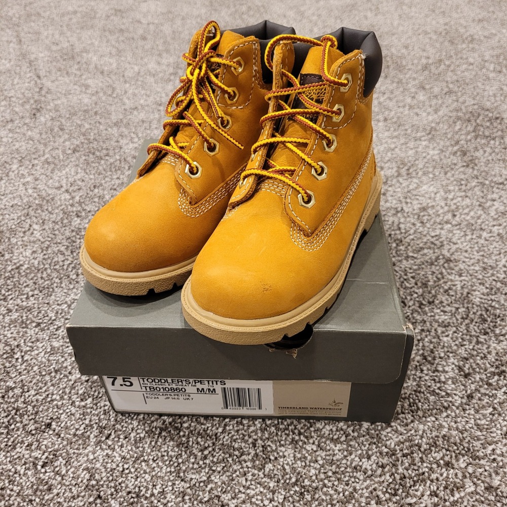 Timberland 6-Inch Classic Waterproof Toddler Boots Wheat TB010860 Size 7.5 M